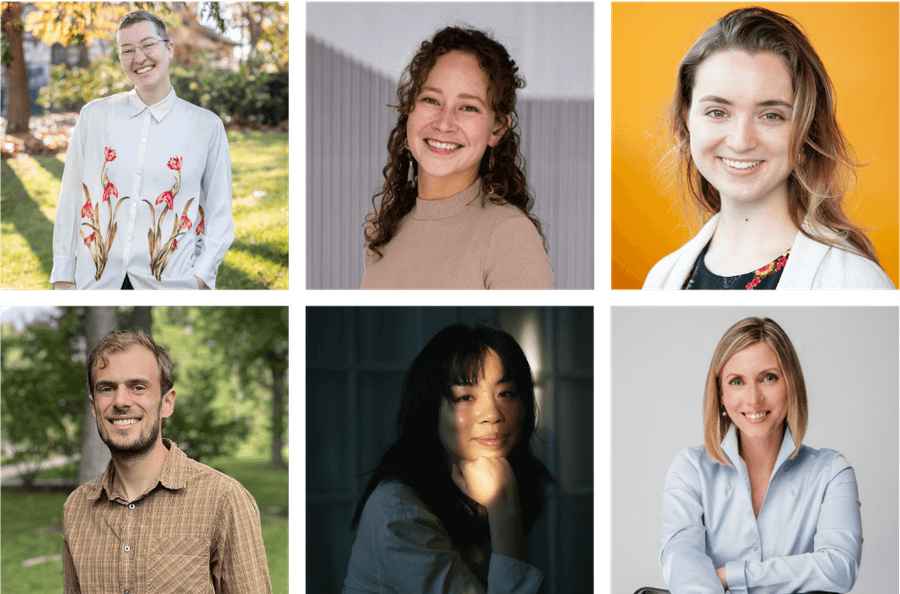 Headshots of the team behind the realtalk@Boston Portal. Top row: Marina Rakhilin, Cassie Lee, Maya Detwiller. Bottom row: Lucas Drummond, Artemisia Luk, Dimitra Dimitrakopoulou