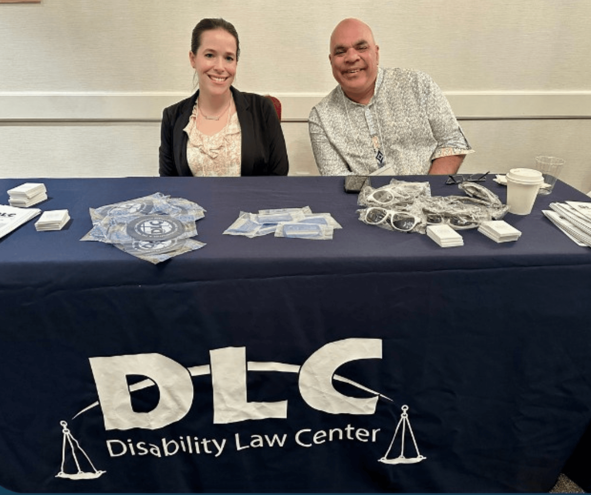 A pair tabling for the Disability Law Center